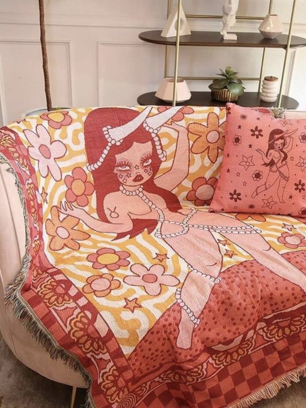 NEW, RARE Valfré Celestial Zodiac Taurus Throw Blanket/Tapestry